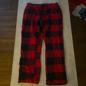black and red pajama pants